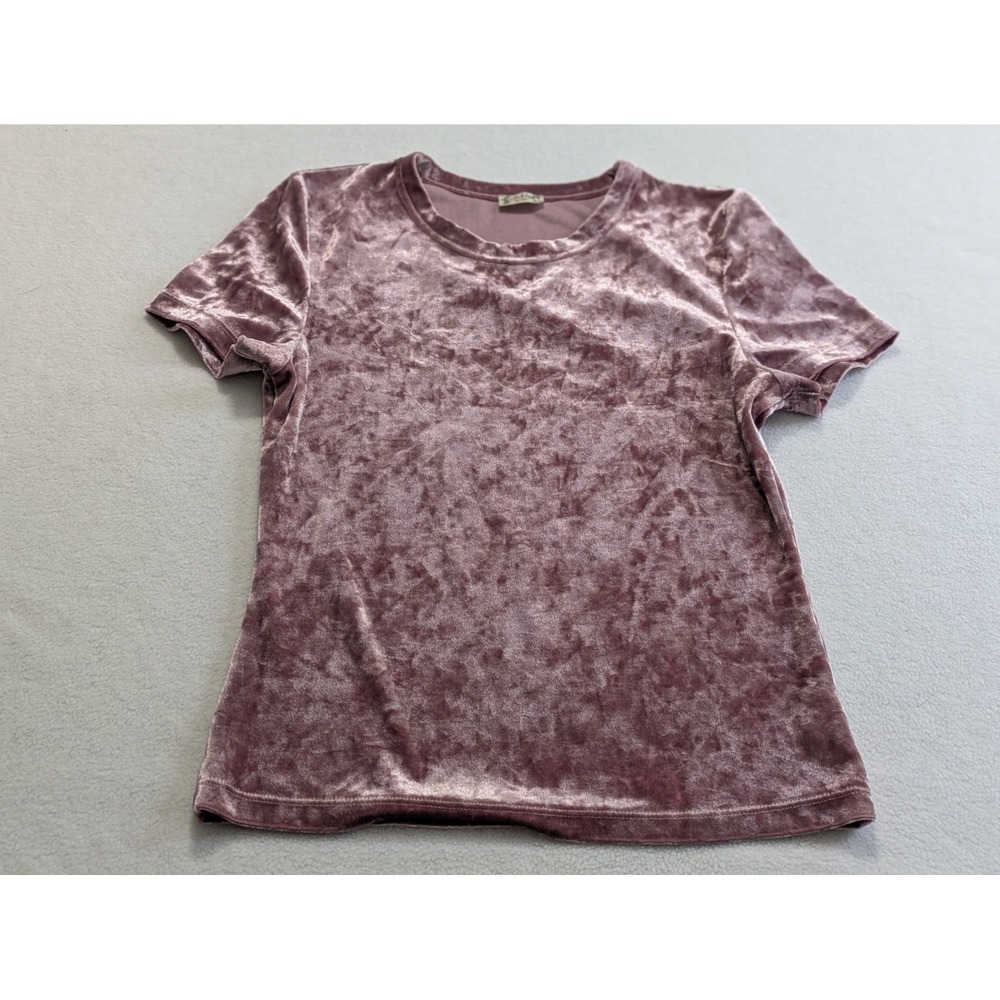 Intimately Free‎ People Top Pink Velvet Baby Tee Small Blush